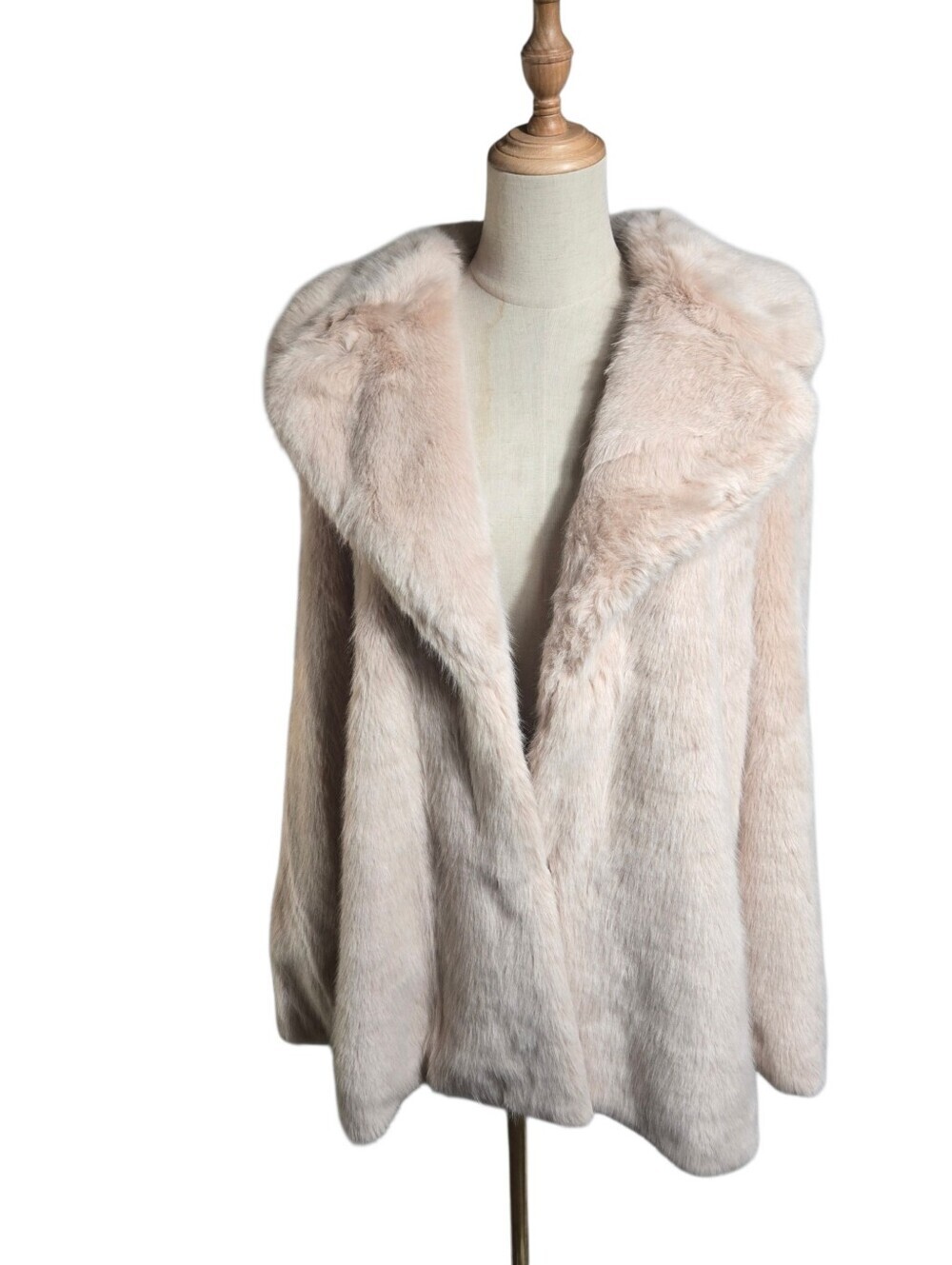 KB Studuo Women's Blush Faux Fur Coat